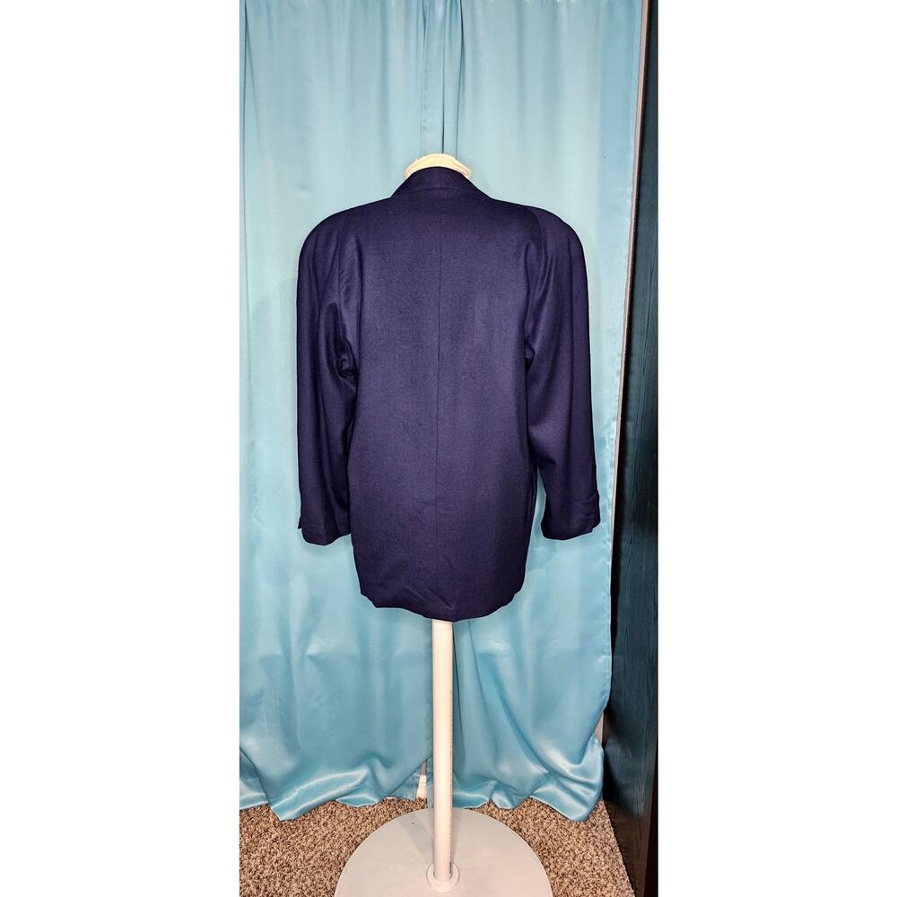 Christian Dior womens navy blue blazer size 12 purple lining - Picture 2 of 10